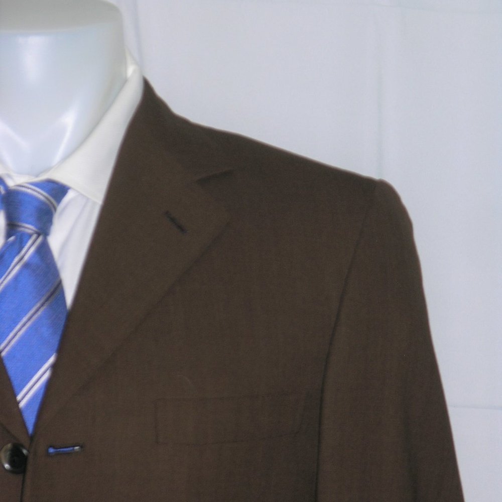 Brioni Celio Escorial Wool Solid Brown Custom Fou… - image 1